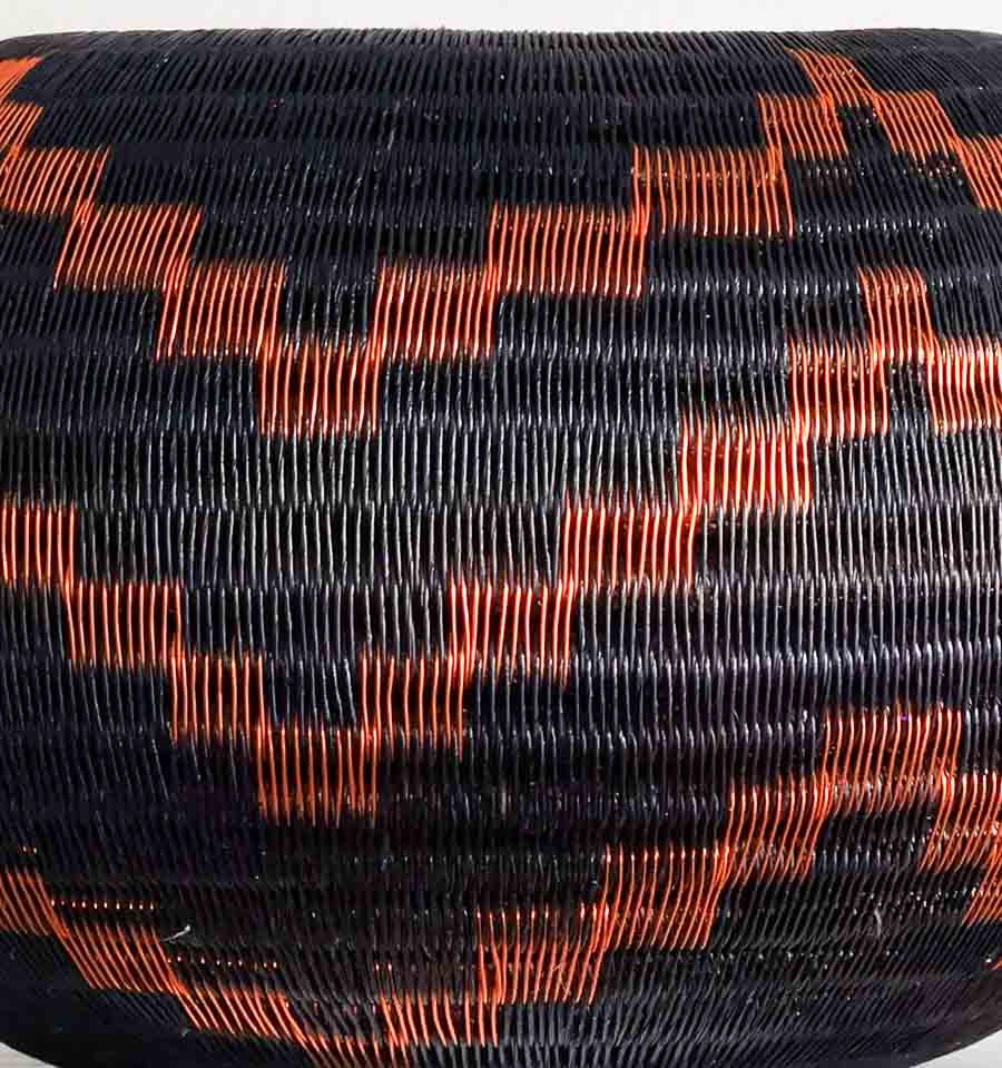 Copper Flames on Black Rainforest Baskets